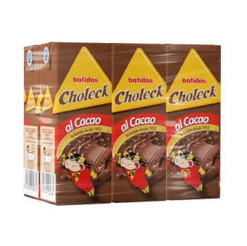 Batido de chocolate Choleck sin gluten pack de 3 briks de 200 ml. 3 x 200 ml