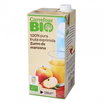 Zumo de manzana ecológico Carrefour Bio brik 1 l.