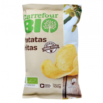 Patatas fritas en aceite de oliva ecológicas Carrefour Bio 100 g.