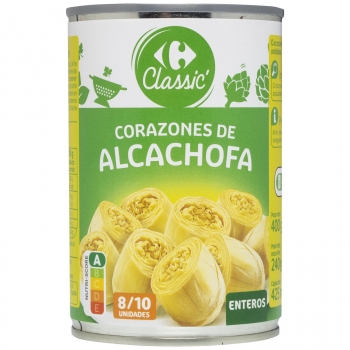 Corazones de alcachofa 8/10 Carrefour 240 g.