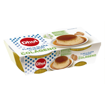 Flan de clara de huevo proteína desnatado sin azúcar añadido Dhul pack de 2 unidades de 120 g. 2 x 120 g
