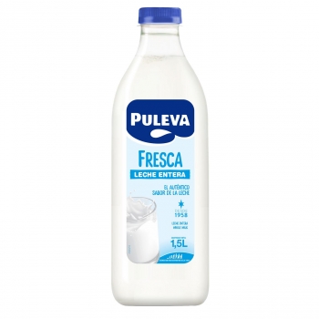 Leche entera fresca Puleva botella 1,5 l.
