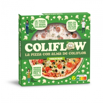 Pizza de verduras con base coliflor Coliflow 460 g.