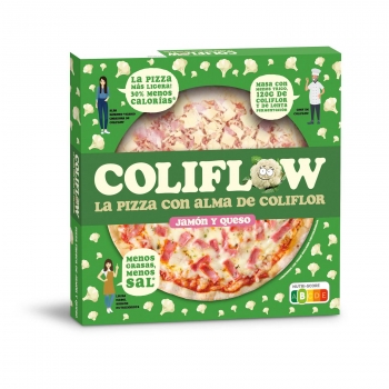 Pizza Jamón y queso con base coliflor Coliflow 400 g