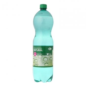 Agua mineral con gas Carrefour natural 1,5 l.