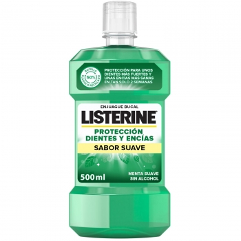 Enjuague bucal protección dientes y encías sabor menta suave Listerine 500 ml.