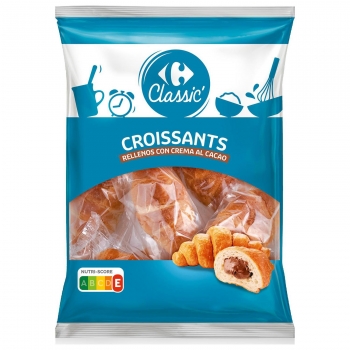 Croissants rellenos de crema de cacao Classic' Carrefour 360 g.