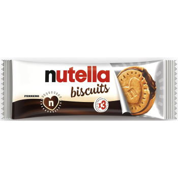 Galletas rellenas con crema de avellanas y cacao Biscuits Nutella 41,4 g.