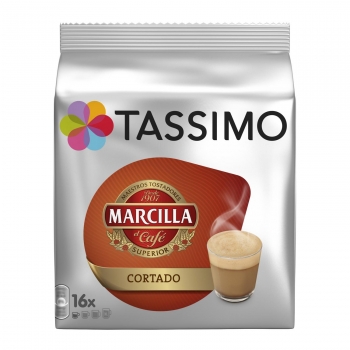 Café cortado en cápsulas Marcilla Tassimo 16 unidades de 11,5 g.