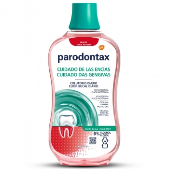 Colutorio diario cuidado de las encías menta suave 0% alcohol Parodontax 500 ml.