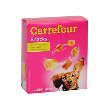 Snack galletas rellenas para perro Carrefour 900g