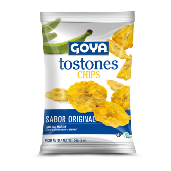 Snack de plátano frito con sal marina Goya 57 g.