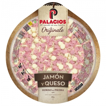Pizza de jamón y queso La Originale Palacios 405 g.