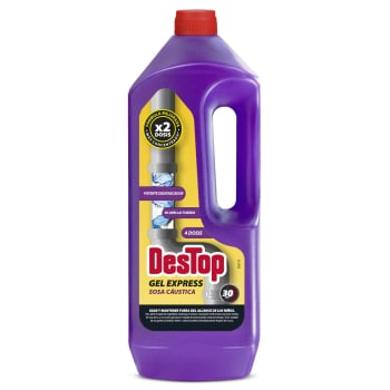 Desatascador tuberías gel express con sosa cáustica Destop 1 l.