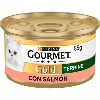 Comida húmeda de salmón para gato adulto Purina Gourmet Gold 85 g