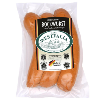 Salchichas Bockwurst Casa Westfalia sin gluten y sin lactosa 270 g.