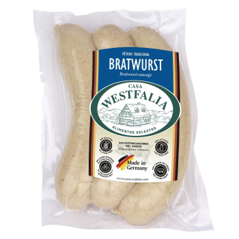 Salchichas Bratwurst Casa Westfalia sin gluten y sin lactosa 270 g.