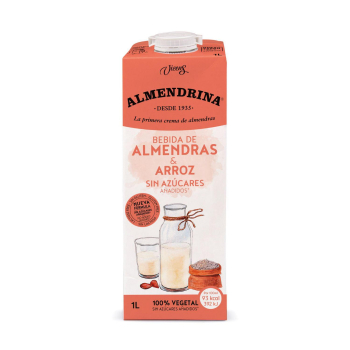 Bebida de almendras y arroz sin azucar añadido Almendrina sin gluten y sin lactosa brik 1 l.