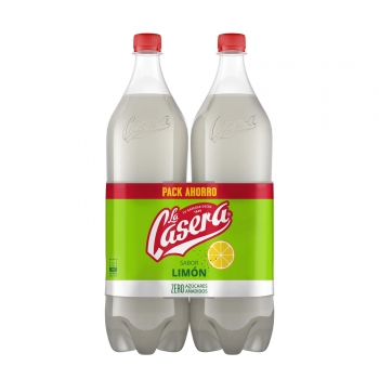 La Casera de limón cero azucares pack de 2 botellas de 1,5 l.