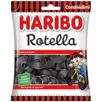 Caramelos de goma negra Haribo Rotella 175 g.