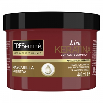 Mascarilla liso keratina con aceite marula hasta 72h control del encrespamiento Tresemmé 440 ml.