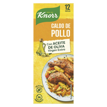 Caldo de pollo Knorr sin gluten y sin lactosa 12 pastillas 120 g