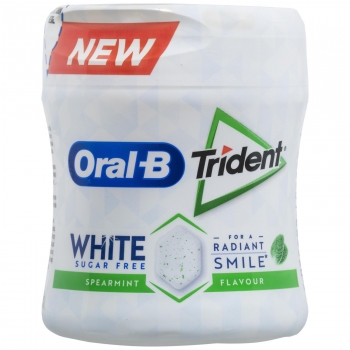Chicle sabor menta Oral-B White sin azúcar  68 g.