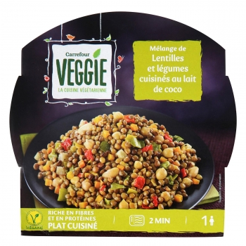 Mélange de lentejas y légumes Carrefour Veggie 300 g.