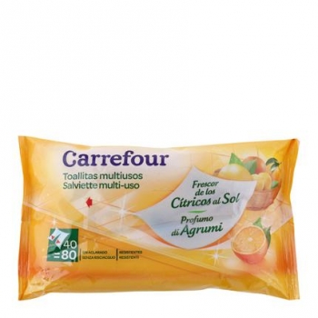 Toallitas multiusos aroma cítricos Carrefour 40 ud.