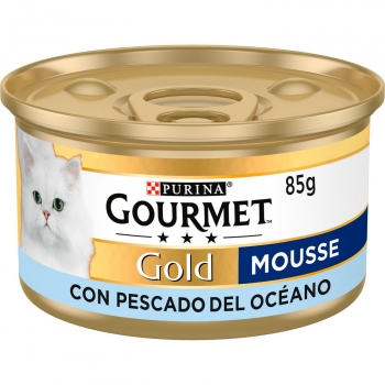 Comida húmeda mousse de pescado del océano para gato adulto Purina Gourmet Gold 85 g.