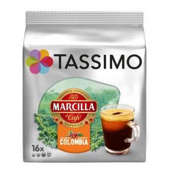 Café Colombia en cápsulas Marcilla Tassimo 16 unidades de 8,5 g.