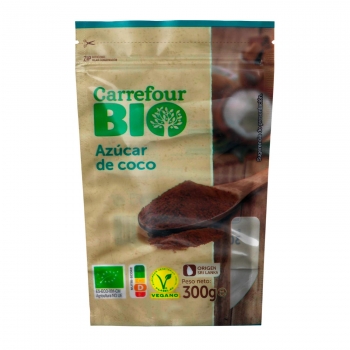 Azúcar de coco ecológica Carrefour Bio doy pack 300 g.
