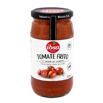 Tomate frito con aceite de oliva virgen extra Ibsa Bierzo tarro 350 g.