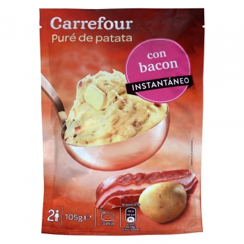 Puré de patatas con bacon Carrefour 105 g.