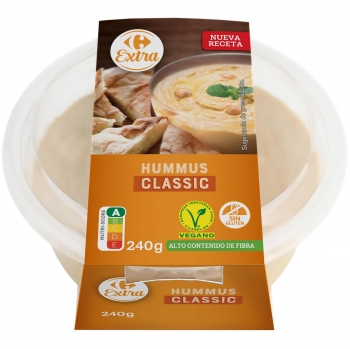 Hummus clásico Carrefour Extra sin gluten 240 g