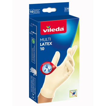 Guantes Multiusos Latéx VILEDA Talla S/M 10 ud