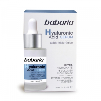 Sérum ácido hialurónico ultra hidratante +elasticidad y volumen Babaria 30 ml.