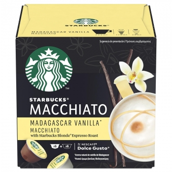 Cafe Madagascar vanilla macchiato en cápsulas Starbucks compatible con Nescafé Dolce Gusto 12 ud.