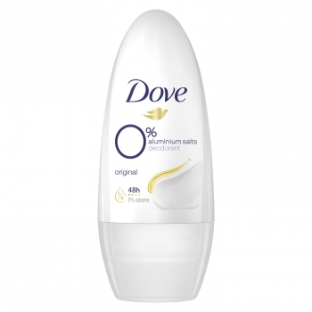 Desodorante roll-on 0% sales de aluminio 48h 0% Alcohol Original Dove 50 ml.