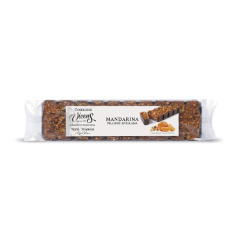 Turrón praliné de mandarina y avellana Vicens 300 g.