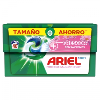 Detergente en cápsulas Todo En Uno Pods + frescor sensaciones Ariel 40 lavados.