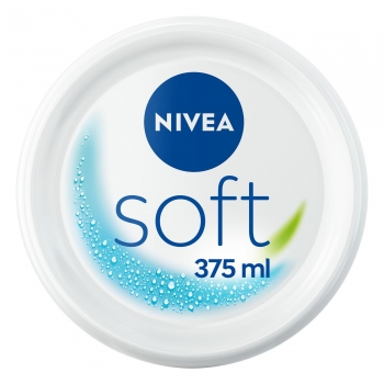 Crema hidratante intensiva con aceite de jojoba y vitamina E para cara, cuerpo y manos Soft Nivea 375 ml.