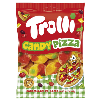Caramelos de goma mini pizzas Trolli sin gluten 100 g.