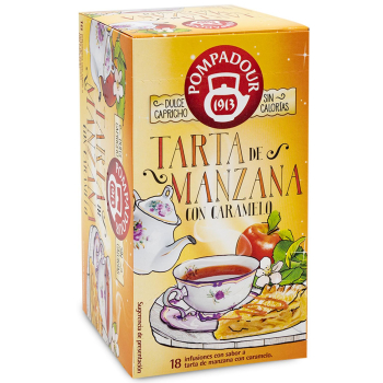 Infusión con sabor a tarta de manzana en bolsitas Pompadour 18 ud.