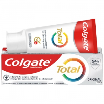 Dentífrico original 24h de protección completa Total Colgate 50 ml.