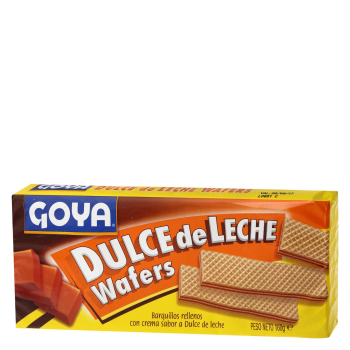 Galletas de barquillo rellenas con crema de dulce de leche Goya 160 g.