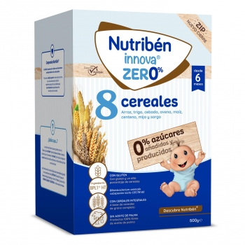 Papilla infantil desde 6 meses 8 cereales Nutribén Innova zero% 500 g.