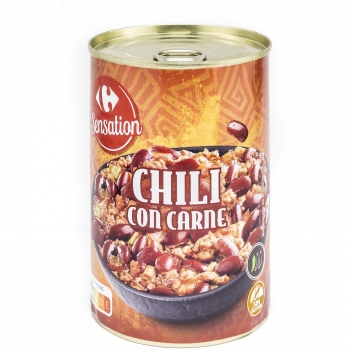 Chili con carne Sensation Carrefour sin gluten 418 g.