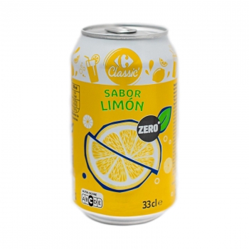 Refresco sabor limón Zero Carrefour Classic' lata 33 cl.