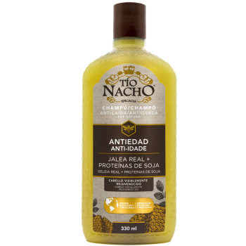 Champú anticaída antiedad jalea real proteínas de soja Tío Nacho 330 ml.